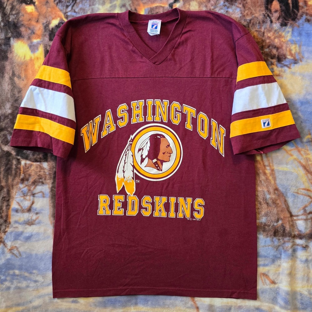 Vintage Washington Redskins 90s Logo 7 Jersey Single Stitch Sports Tee sz Large